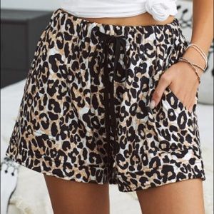 Leopard Drawstring Shorts